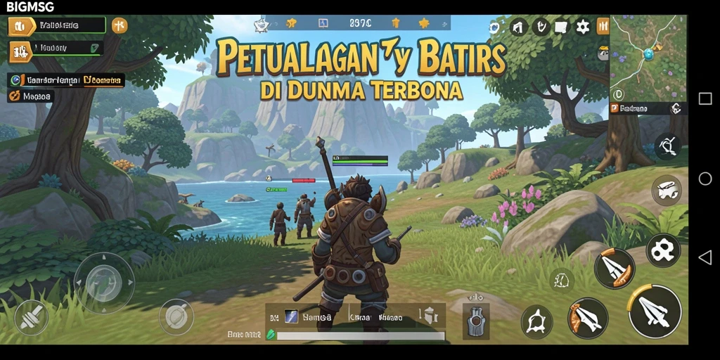 Screenshot menampilkan gameplay eksplorasi di dunia terbuka BIGMSG.