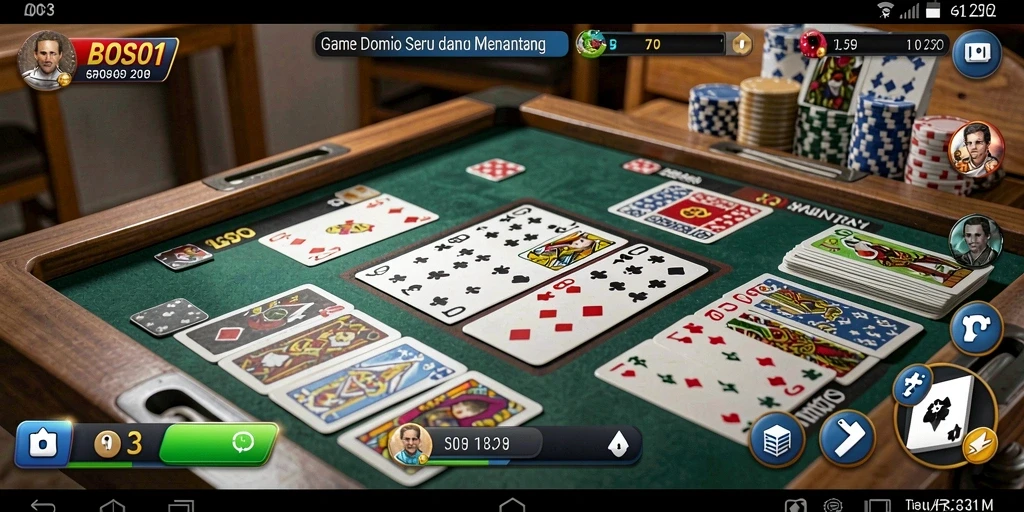 Tampilan gameplay domino yang menarik dan interaktif.