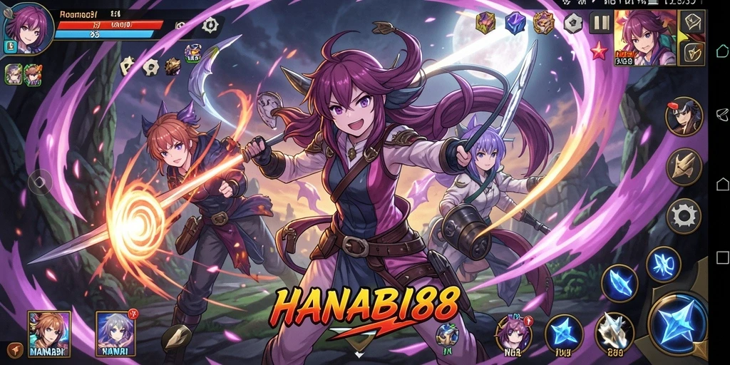 Tampilan gameplay HANABI88 dengan grafis Anime yang menakjubkan.