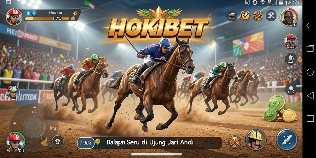 Gameplay HOKIBET yang mendebarkan dan penuh aksi balapan.