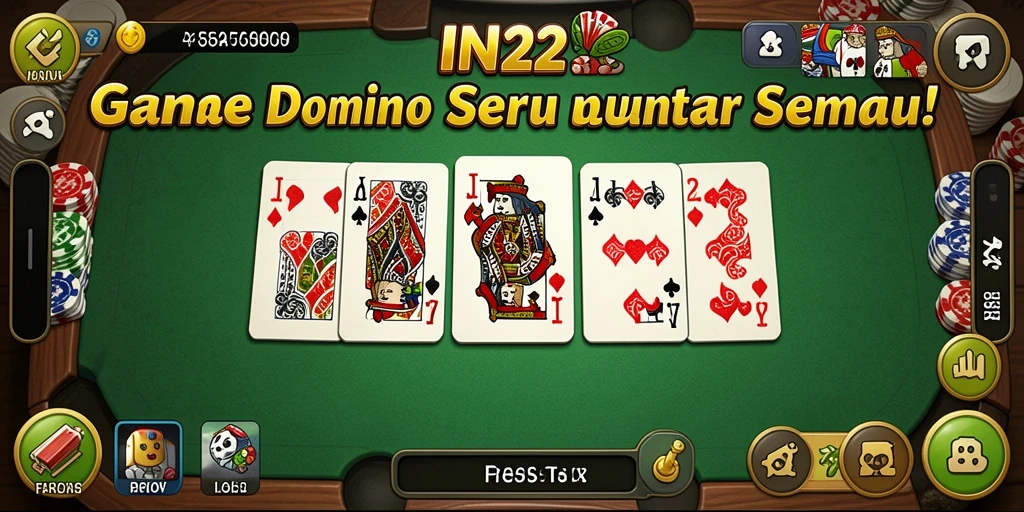 Screenshot gameplay IN22 menunjukkan aksi permainan Domino yang seru.
