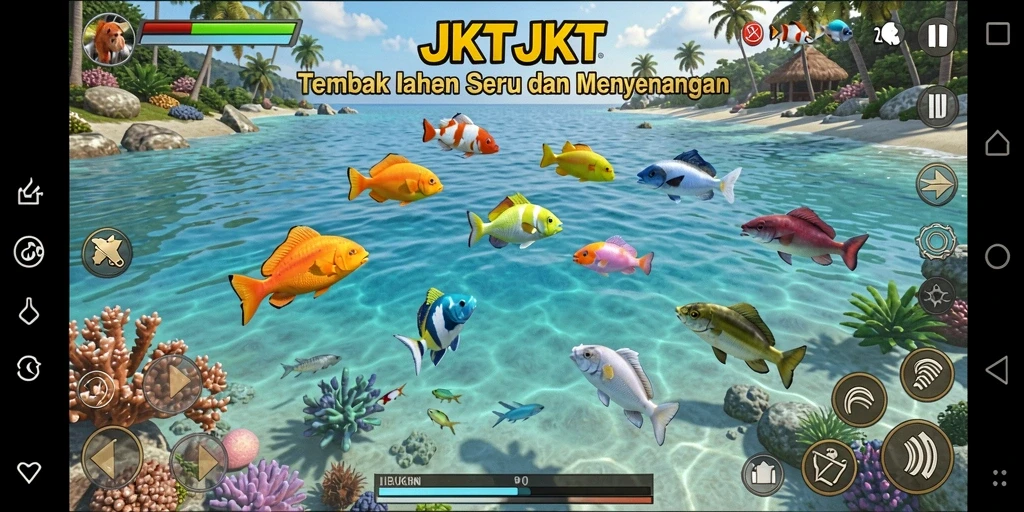Screenshot gameplay JKTJKT yang penuh aksi Tembak Ikan.