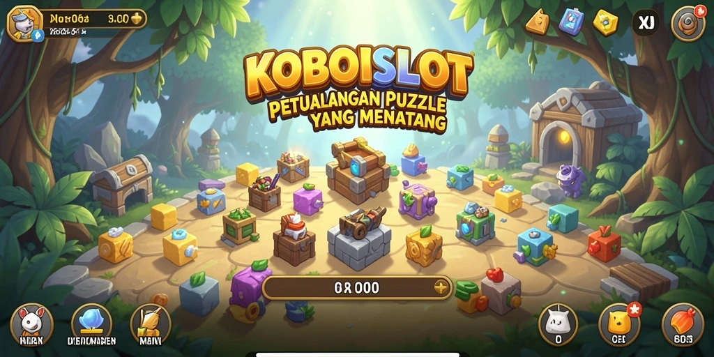 Tampilan gameplay menantang di KOBOISLOT yang penuh warna.
