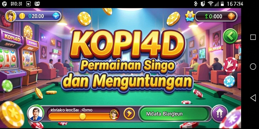 Screenshot gameplay KOPI4D menampilkan keseruan permainan Bingo yang interaktif.