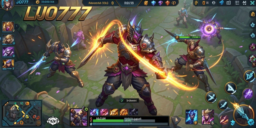 Tangkapan layar gameplay seru LJO777 dalam aksi pertempuran tim.