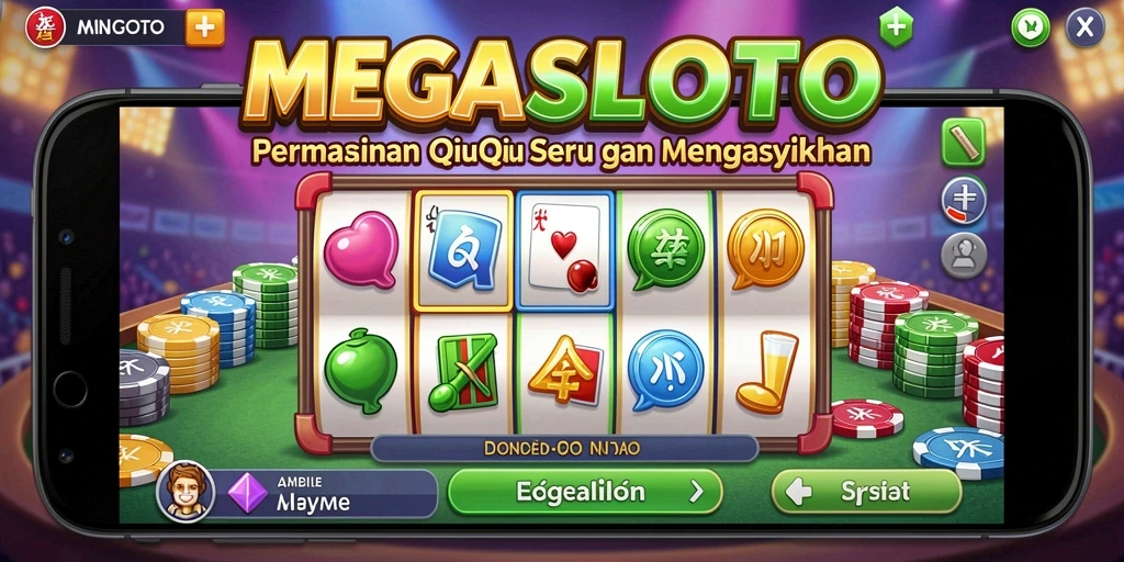 Screenshot gameplay QiuQiu menunjukkan serunya bermain MEGASLOTO.