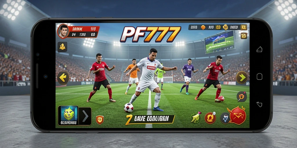 Screenshot dari gameplay PF777 yang memperlihatkan aksi seru di lapangan.