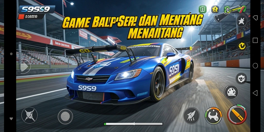 Tangkapan layar S9S9 menunjukkan aksi balap mendebarkan.