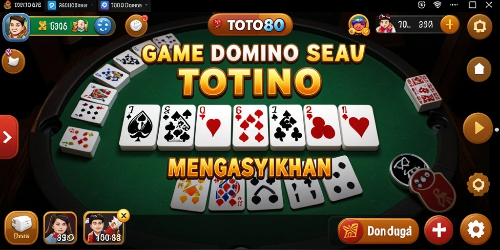 Screenshot gameplay TOTO80 yang menampilkan aksi domino seru.